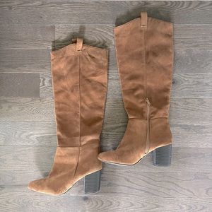 X2B tall brown suede boots size 7